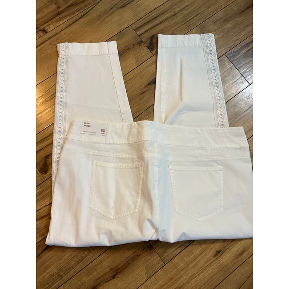 NWT Soft Surroundings size 3X white cropped pull on jeans - Picture 3 of 5